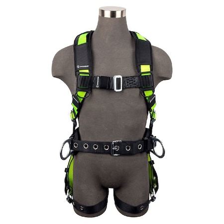Safewaze PRO Construction Harness: 3D, MB Chest, TB Legs, Free Floating Waist Pad FS160